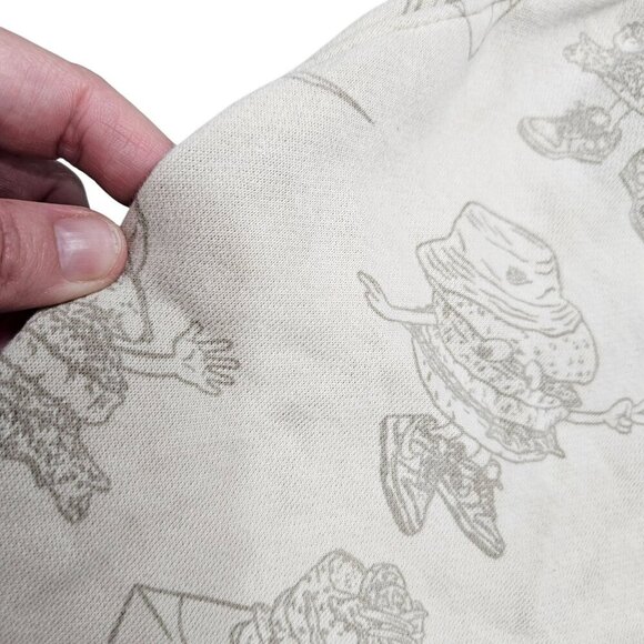 Nike Kids "Sole Food" Graphic Shorts M Beige Pull On Sweats Drawstring Burger - Picture 6 of 9